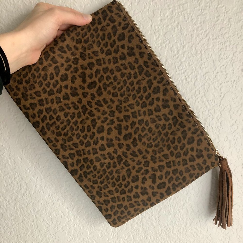 Oversized Leopard Print Clutch - New